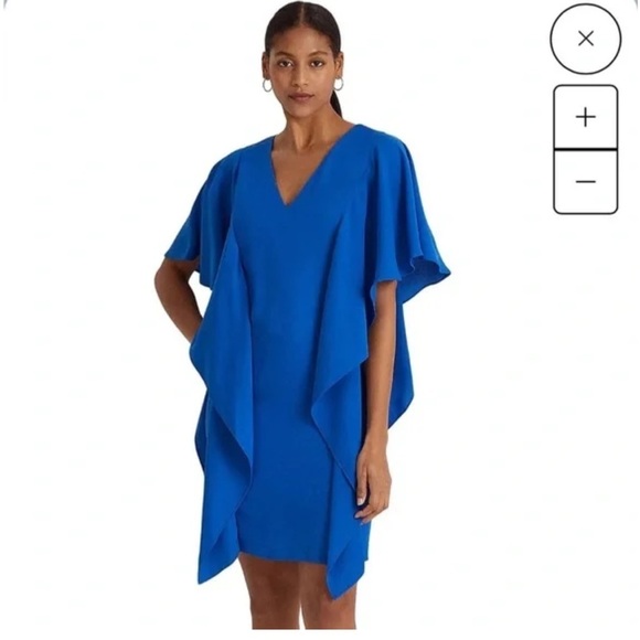 Lauren by Ralph Lauren Georgette Caftan Cocktail Dress sz 2 - Picture 5 of 8